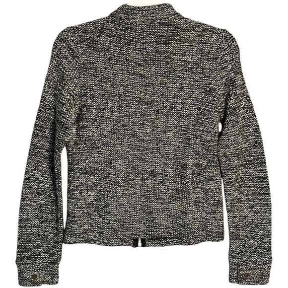 Lauren Ralph Lauren Sz S Full Zip Tweed Boucle Moto Jacket Mock Neck Zip Pockets - Picture 2 of 10